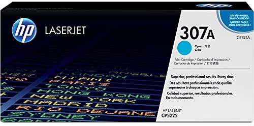 HP 307A - cyan - original - LaserJet - toner cartridge (CE741A) | 7300 page yield, 600x600 dpi resolution, compatible with CP5220/5225/5225dn/5225n models