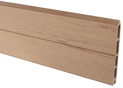 bambus-discount.com Profilbrett Einzelprofil Brett Sandfarben 178 x 15 x 2cm mit Nut und Feder für WPC Zaunanlagen Sichtschutzzäune