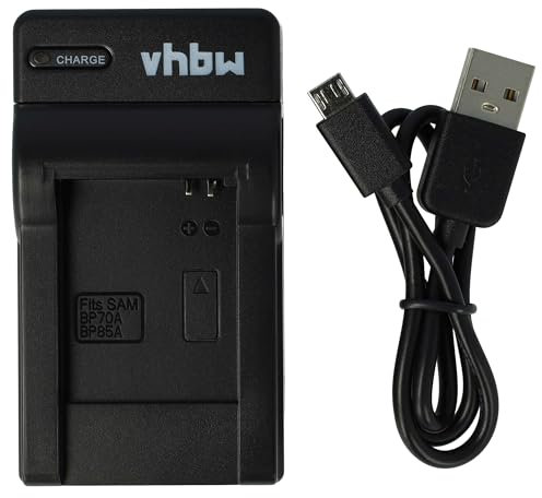 vhbw caricabatterie USB compatibile con Samsung L20, ES65, ES70, ES71, ES73, ES74, ES75 batterie di videocamera, reflex - Stazione di ricarica