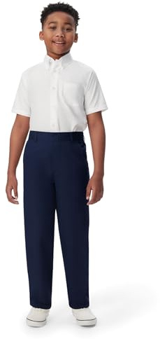 French Toast Boys Pull-on Relaxed Fit School Uniform Pant (Standard & Husky), Navy, 8