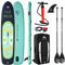 AQUA MARINA Mega Sup Super Trip Stand Up Paddle Surfboard Modell 2021 Board, 2 Stück Alu Paddel und Leash