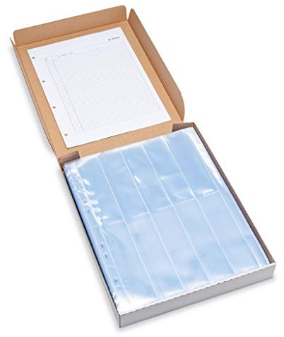 HERMA 7768 Negativhüllen 35mm für Ordner, 100 Stück je 10 Kleinbild Streifen à 4 Bilder, Negativarchivierungshüllen für Kleinbildnegative mit Eurolochung und Sicherheitslasche, transparent