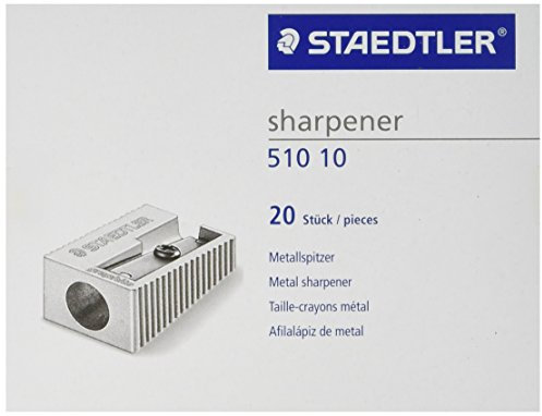 STAEDTLER 510 10 Metall Einfachspitzer, 20 Stück in Kartonschachtel, silberfarben