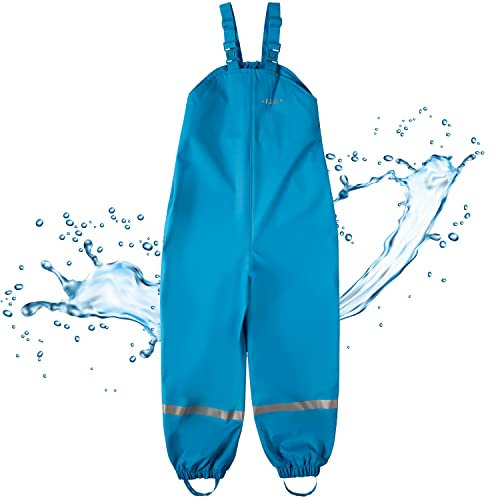 BMS Regenhose Buddelhose Matschhose für Jungen in Hellblau Größe 122