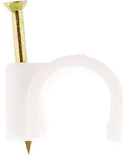 Zenitech - Confezione da 50 Ganci di Fissaggio Ø20mm - Dotati di un Chiodo Speciale per Calcestruzzo - Ideale per Fili da 20mm - Uso Interno Casa, Ufficio, Laboratorio - Bianco