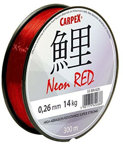 300m Robinson rote monofile Angelschnur Karpfenschnur Method- Feederschnur (Ø 0,26mm / 14,0kg)
