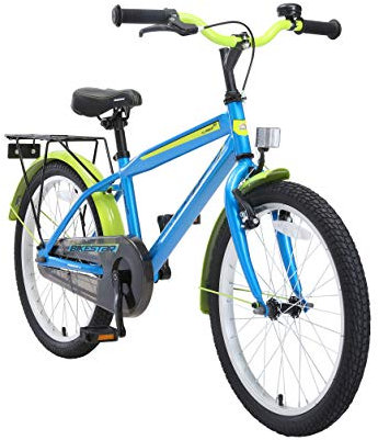 BIKESTAR Kinderfahrrad 20 Zoll für Jungen ab 6-7 Jahre | 20er Kinderrad Modern | Fahrrad für Kinder Blau & Grün | Risikofrei Testen