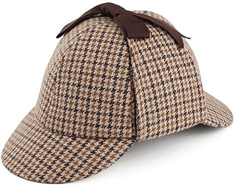 Jaxon & James Sherlock Holmes Hut in Hahnentrittmuster Gr. Medium, Braun