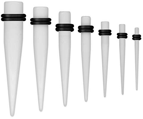 Soul-Cats Tunnelset Dehnungsset schwarz silber, Auswahl: Set Dehner weiß