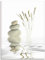 ARTland Wanddeko Glasbilder Wandbild Glas Bild einteilig 60x80 cm Hochformat Asien Wellness Entspannung Spa Zen Steine Gräser Reflektion T5VB