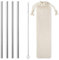 8 Pack of 8mm Wide Eco-Friendly Stainless Steel Straight Metal Straws Set Reusable Silver Drinking Straws for Iced Coffee Tea Bubble Tea Tumbler with Travel Pouch & Cleaning Brush Smoothie Milkshake