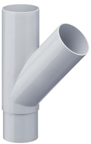 INEFA Abzweiger Fallrohr 45 Grad DN100/50 / 100mm/50mm Grau PVC | Kunststoff Rohrabzweiger Dachrinnenzubehör, einfache Montage, Made in Germany