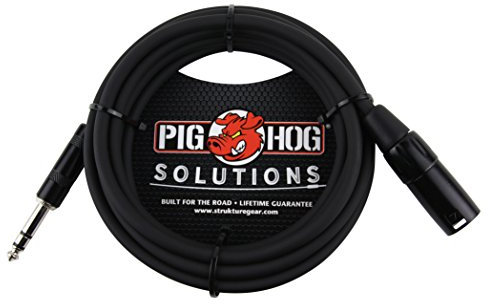 Pig Hog PX-TMXM25 1/4 TRS to XLR Balance Adaptor Cable, 25 Feet