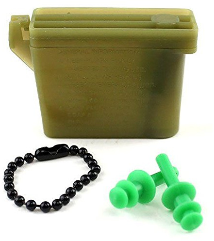 Vanguard Ear Plugs mit Kette und Fall, grün