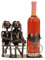 Extravaganter Wein Flaschenhalter Paar auf Bank aus Metall Höhe 22 cm Breite 25 cm