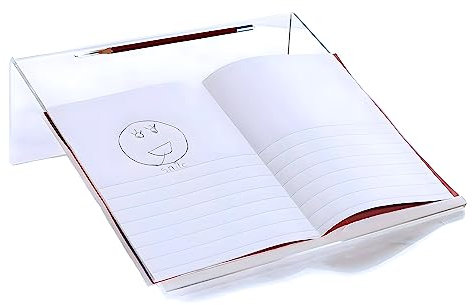 Playlearn Surface inclinée ergonomique transparente en acrylique pour écrire et dessiner, de grande taille pour une meilleure posture, avec un angle de 20°, surface antidérapante avec porte-stylo