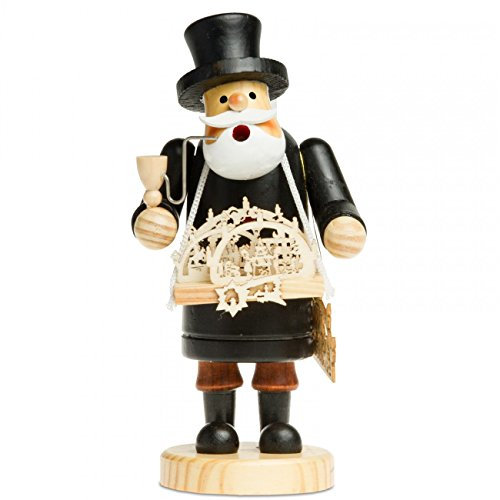 Sikora RM-A Räuchermännchen aus Holz 3 Größen Verschiedene Motive, Farbe/Modell:A11 schwarz - Schwibbogenhändler, Höhe in cm:Höhe ca. 15 cm