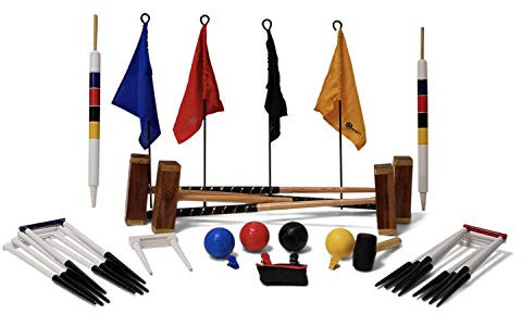 Übergames Absolutes Champion Profi-Croquet / Krocket Set für höchste Ansprüche, Das Championchip Krocket Set - hochwertiges Krocketspiel aus ECO-Holz