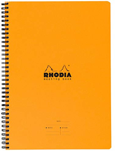 Rhodia 193408C Spiralbuch Meeting Book A4+ 80 Blatt mit Vordruck Orange