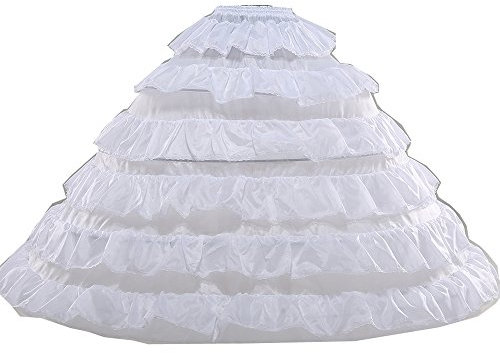 Loywe, Luxus Reifrock Petticoat aus Satin, 4 Ringe, Taille Umfang bis 110cm, LW4816-W-X