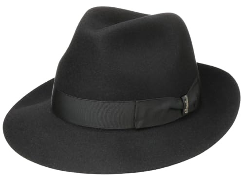 Borsalino Alessandria Superior Haarfilzhut Filzhut Herrenhut Fedora Herren - Made in Italy mit Futter, Ripsband Herbst Sommer Frühjahr Winter Frühling-Sommer Herbst-Winter