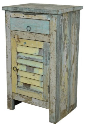 GURU SHOP Vintage Beistellschrank, Kommode, Nachttischschrank, Flurschrank - Modell 40, Braun, 75x45x36 cm, Kleine Schränke