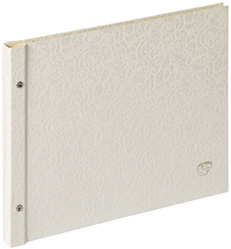 walther design Fotoalbum weiss 38 x 31 cm Buchschraubenalbum mit Prägung Sinfonia Flat Books SBL-213-W