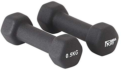 Mirafit Soft Touch Mini Hex Dumbbells - 2 x 0.5kg