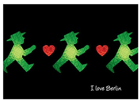 AMPELMANN Postkarte - Postmann Pk51 Geher/Herz im Wechsel in Ampelglasoptik 4-farbig