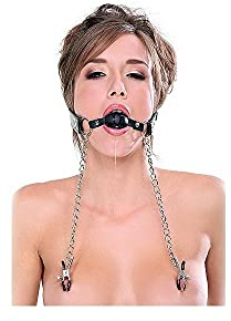 FETISH FANTASY MORDAZA CON PINZAS PARA PEZONES