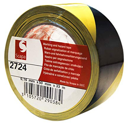 Scapa - Scapa 2724 nastro adesivo segnalazione pavimenti zone alto passaggio 50mm X 33MT rosso/bianco-giallo/nero - Giallo/nero