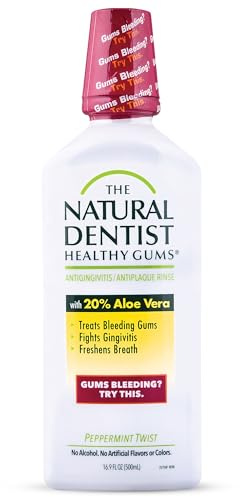 The Natural Dentist Peppermint Twist Mouthwash, No Alcohol & No Fluoride, Plant-Based Daily Rinse that Refreshes & Comforts the Mouth, 16.9 fl oz