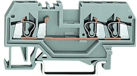 WAGO 285-195 1KV, 2 Conductor, 232 AMP, 4-4/0AWG, CLAMP Wire Connection Method, DIN Rail Mount, LATERAL Marker Slots, Terminal Block