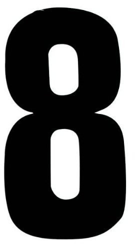 Self Adhesive Wheelie Bin Numbers 17cm - 8 - Black