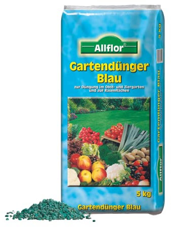 Allflor Gartendünger blau 8-8-8 I Volldünger I 5kg Beutel I Dünger universal einsetzbar I gewährleistet gesundes Wachstum und hohe Erträge I ganzjährig einsetzbar