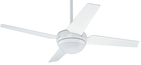 Hunter Ventilator Sonic für die Deckenmontage, Metall-Deckenventilator für den Innenbereich mit Beleuchtung und Fernbedienung, 132 cm Flügel, Weiß, optimal für den Sommer und Winter, Modell 50666