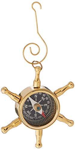 Hampton Nautisches Messing Schiff Rad Kompass nautisches Weihnachtsbaum Ornament, Nautical Weihnachtsbaum Dekoration