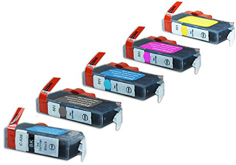 United Toner Kompatibel für Canon Pixma MX 870 Tinten Sparset Black, Cyan, Magenta, Yellow, Photo Black - CLI-521 / 2933B001-2936B001 - Inhalt: 4 x 16 ml & 16 x 8,4 ml