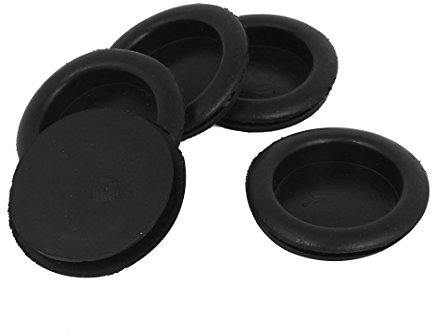 uxcell A15050500ux0913 Black Rubber Closed Blind Blanking Hole Wire Cable Grommets 40mm (ID 29.5mm) 5pcs