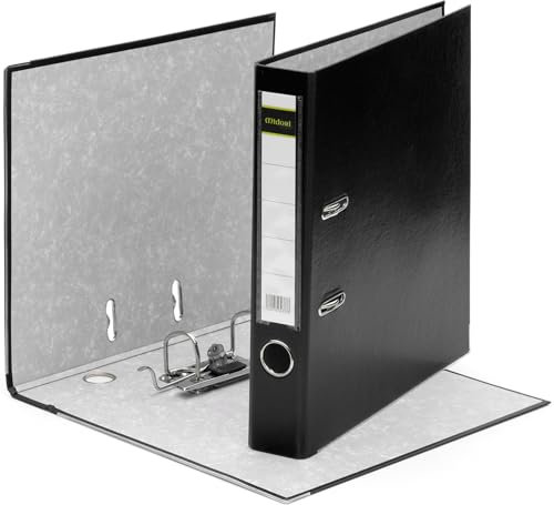 MIDORI Ordner PP-Color aus Kunststoff | 9er Pack Aktenordner 5 cm breit im DIN A4 Format in Schwarz | Schmaler Briefordner Ringordner mit austauschbarem Rückenschild