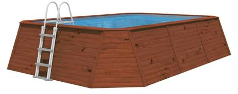 K2O Piscina de Madera Panelada Depuradora de Cartucho 345x255x107 cm y Escalera