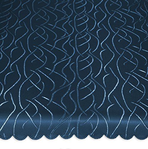 Unbekannt Tischdecke oval 130x220 cm Tafeltuch Struktur damast Streifen bügelfrei fleckenabweisend #1368 (dunkel blau)
