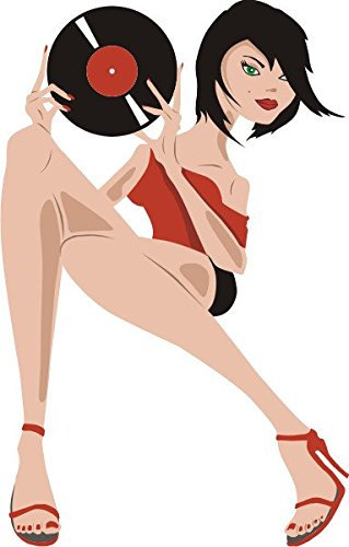 INDIGOS UG - Wandtattoo Wandsticker Wandaufkleber Aufkleber bunt farbig MD182 sexy DJ 20 x 12 cm