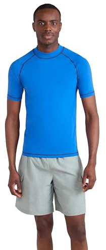 Mountain Warehouse Mens UV Rash Vest - UPF50, Lightweight, Quick Drying & Stretchy T-Shirt - Spring Summer, Beach, Swim, Water Sports Blue L