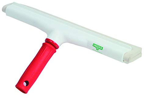 UNGER Fliesenwischer Ergo (35 cm, streifenfreie Reinigung von Fliesen und Fugen, für Sanitärräume, Griff ergonomisch, rot) EW35R