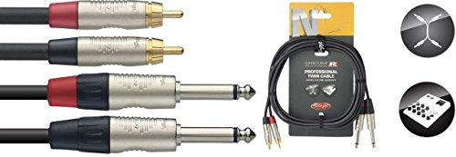 STAGG 1.5M/5FT TWIN CBL PLG-RCAm DLX
