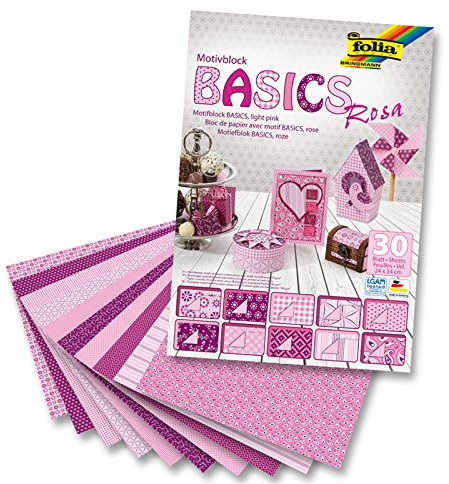 NEU Motivblock BASICS Rosa, 24x34 cm, 30 Bogen