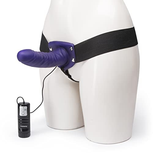 Lovehoney Perfect Partner Vibrating Strap on Dildo for Couples, Purple | 3 Speeds, 7 Vibration Patterns, Remote Control, Vibrating, 6 Inch Realistic Strap on for Pegging, for Him & Her