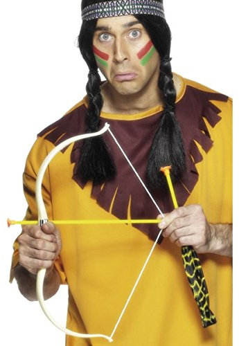 Smiffys Indianer Pfeil und Bogen-Set von amerikanischen Ureinwohnnern inspiriert, weiß, 54cm / 21in Halloween