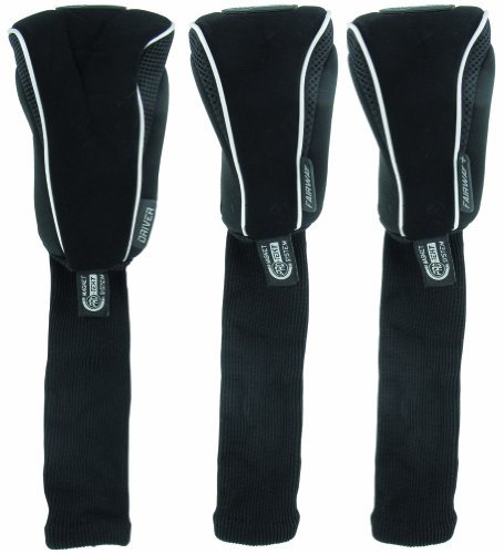 ProTekt Headcover Set of 3- Driver, Fairway, Fairway+ (Silver), Black